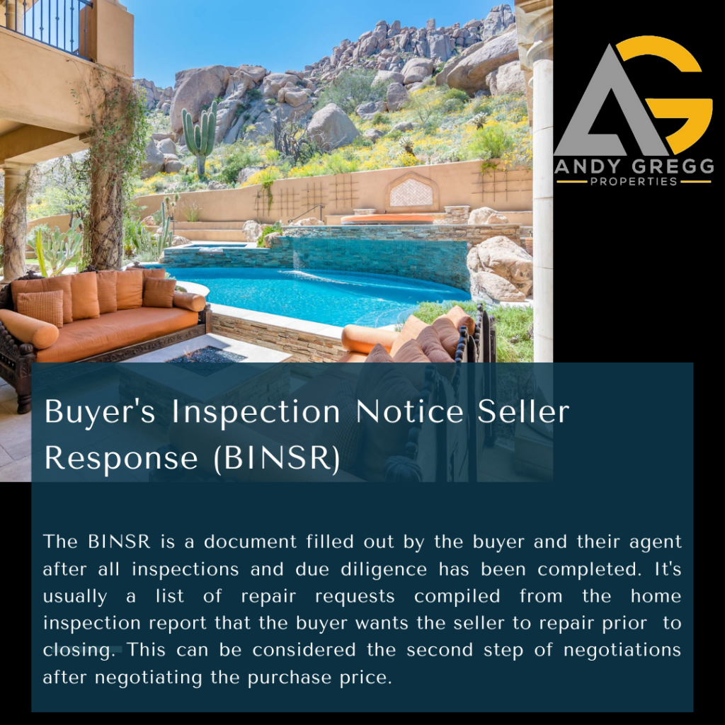 Buyer's Inspection Notice Seller Response (BINSR)